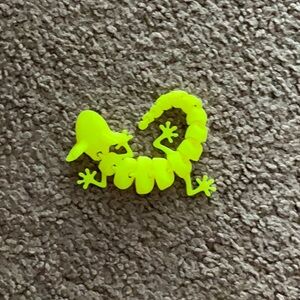 Neon yellow 3-D printed axolotl
